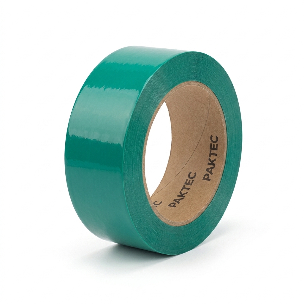 Roll of Paktec green carton sealing tape