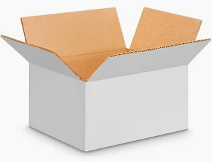 White corrugated shipping boxes