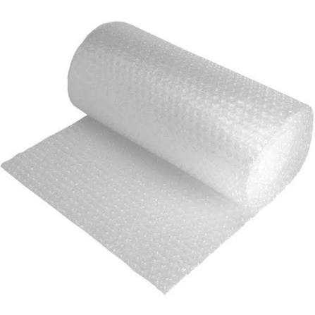 Roll of clear bubble wrap