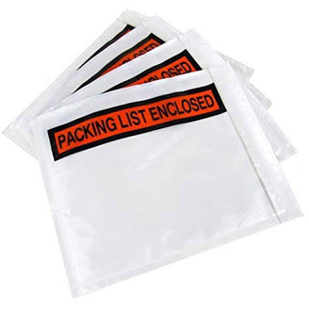 Clear packing slip envelopes